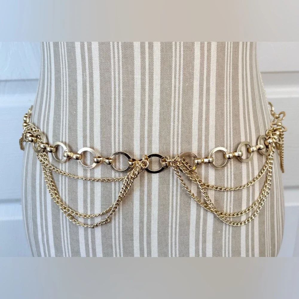 Vintage Gold Tone Coin Chain Belt